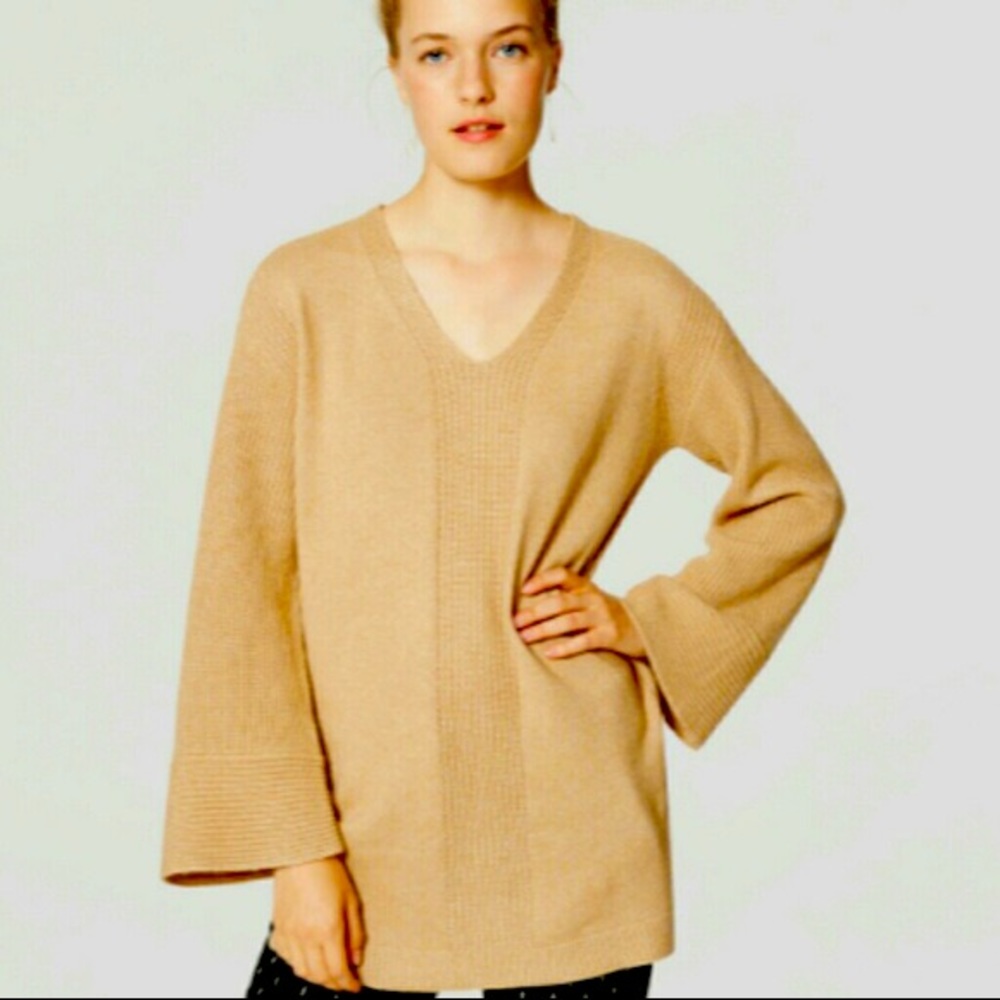 LOFT Bell Sleeve VNeck Sweater